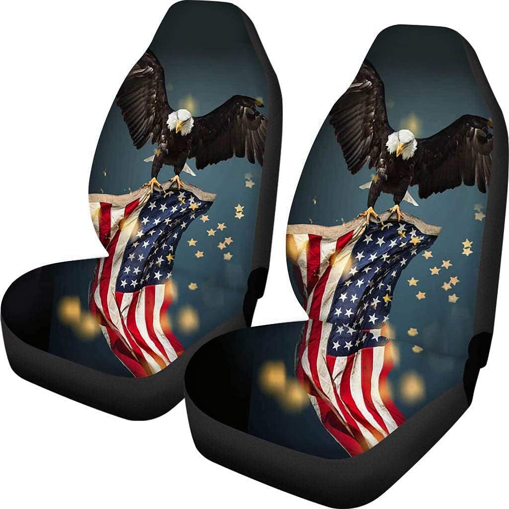 KEIAHUAN Galaxy Owl Car Seat Cover for Women Men, 2 Packs High Back Bucket Universal Fit Auto Seat Covers for Cars, Trucks, SUV, or Van