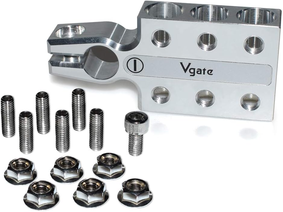 Vgate Car Lead Acid Battery Terminal Clamps, 8AWG up to 4/0(XL) AWG Gauge, 12-Way Connectors, Positive and Negative (+/-)(Pair) for SAE/DIN/EN Tapered Top Post