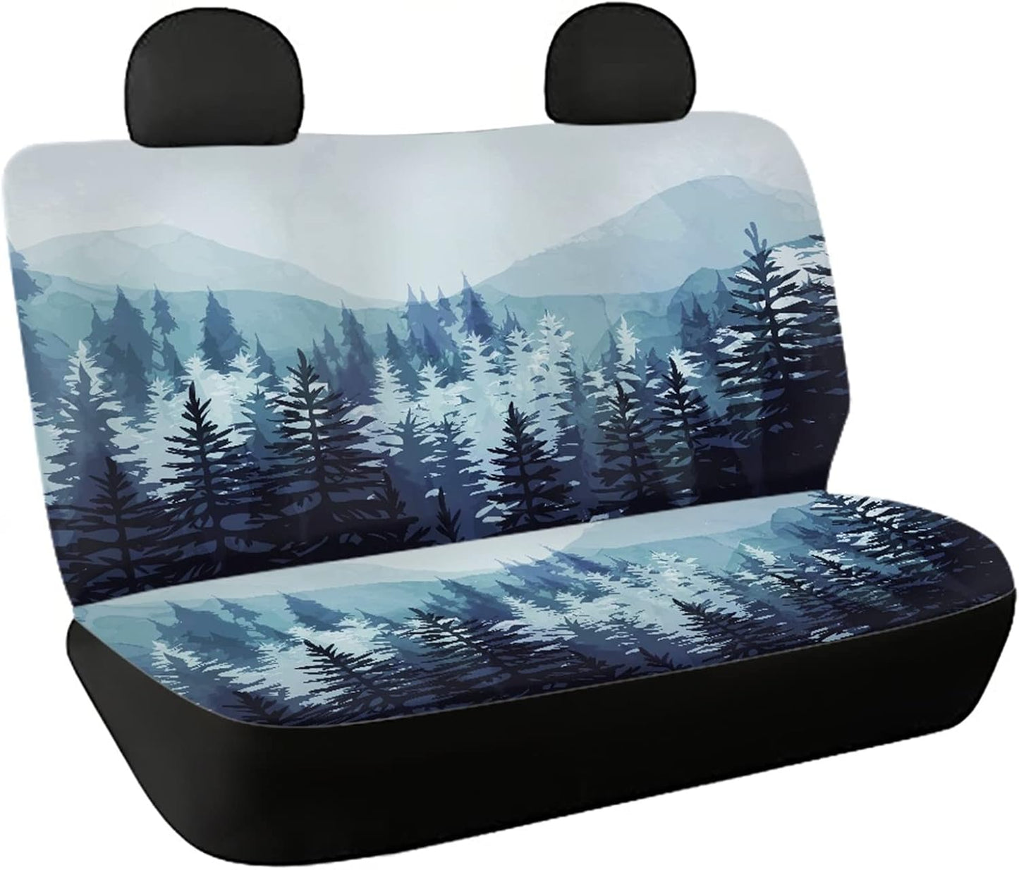 AFPANQZ Cowhide Milk Cow Print Car Rear Bench Protective Seat Cover - Brown, Polyester Fabric, Universal Fit, Full Wrap, Dust-Proof - For Trucks, Vans, SUVs