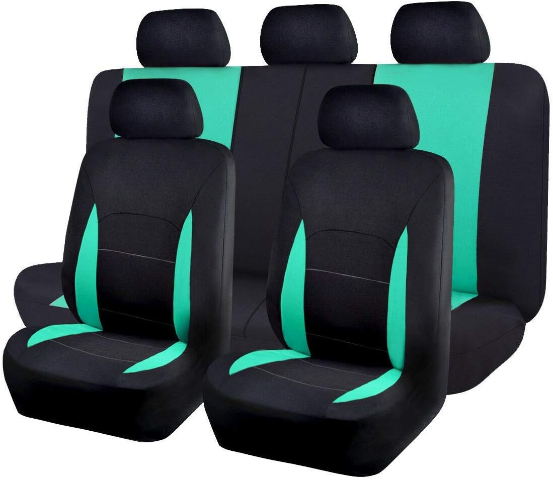 Flying Banner Car Seat Covers Front Seats Rear Bench Polyester Car Seat Protectors Easy Installation Split Rear Bench Classic Man Lady Truck (Comp Set, Pink Black and Light Pink.