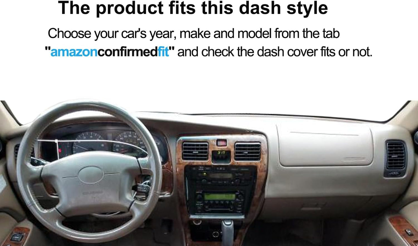 Dashboard Cover Dash Cover Mat Pad Carpet Custom Fit for Toyota 4Runner 2003 2004 2005 2006 2007 2008 2009 Without Dash Speaker (Dark Gray) Y17
