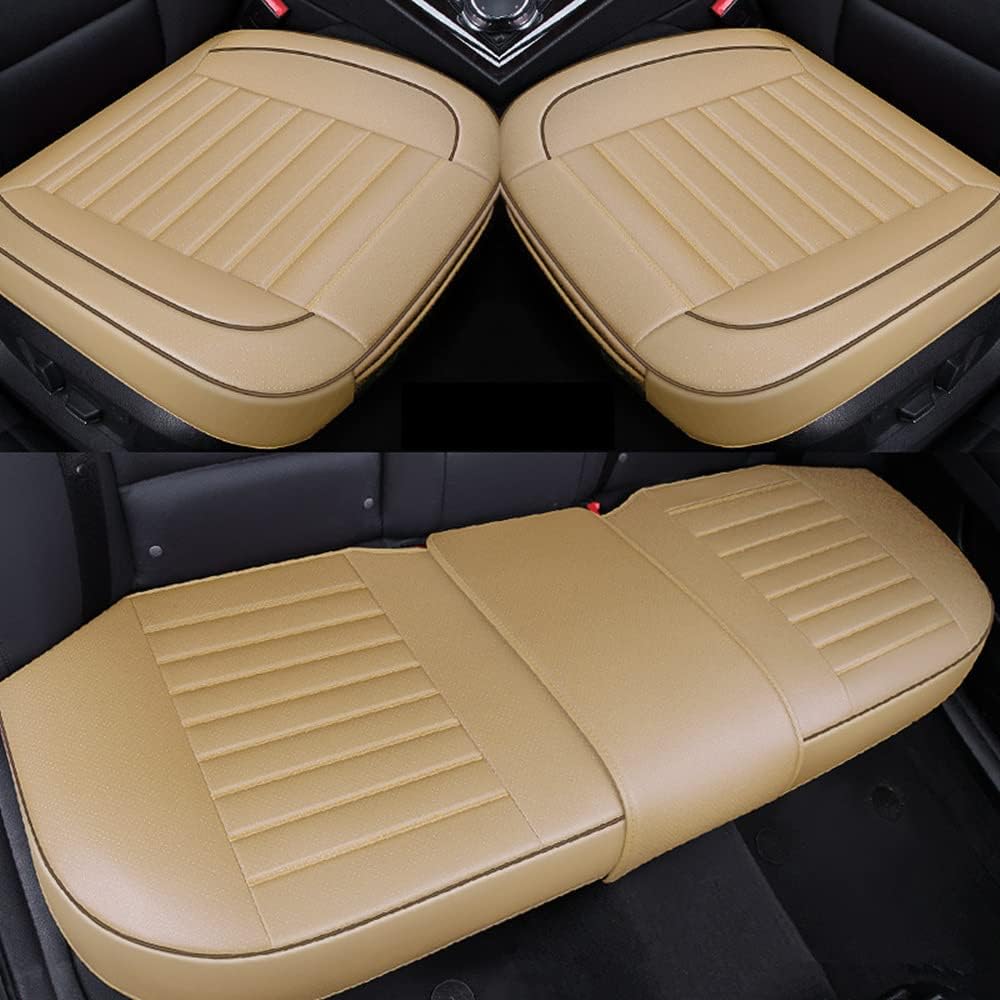 HONCENMAX Car Seat Cover, Cushion Pad Mat Protector for Auto, Universal for Sedan Hatchback SUV, Car Interior Accessories - 2 Front & 1 Rear Seat Cover