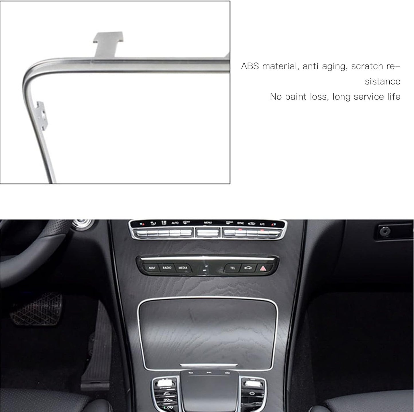 Car Cup Holder Trim Cover 2056830900 Center Console Car Water Cup Holder Cover Frame Trim for C Class W205 C200 C250 C300 C400