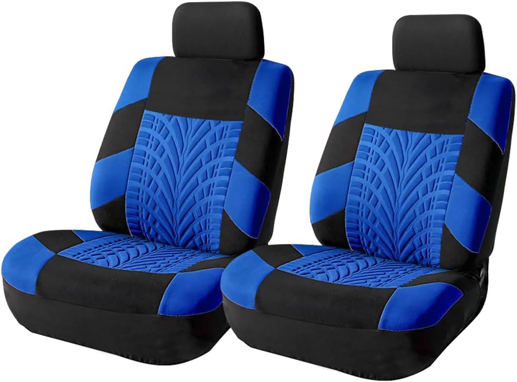 Car Seat Covers Full Set, Polyester Front Bucket Seat Protectors with Split Bench Back Seat Covers, Breathable Thicken Premium Sporty Seat Cushions, Auto Accessories for Car, SUV (Orange/Front,Back)