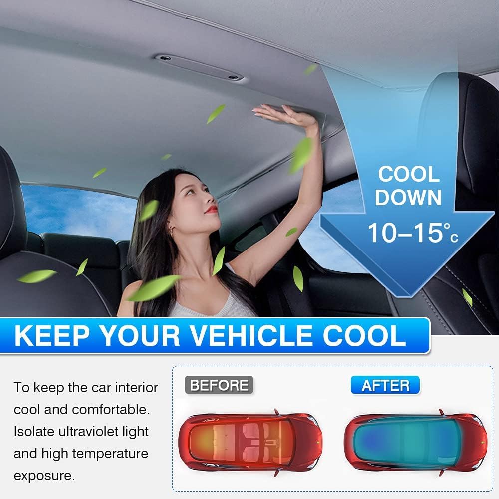 T TGBROS Sunshades for 2021-2024 2025 Tesla Model 3 Windshield Rear Sunroof Triangular Window Privacy Car Sun Shades Blocks UV Rays Keeps Your Vehicle Cool 7PCS(Not Fit for 2017-2020)