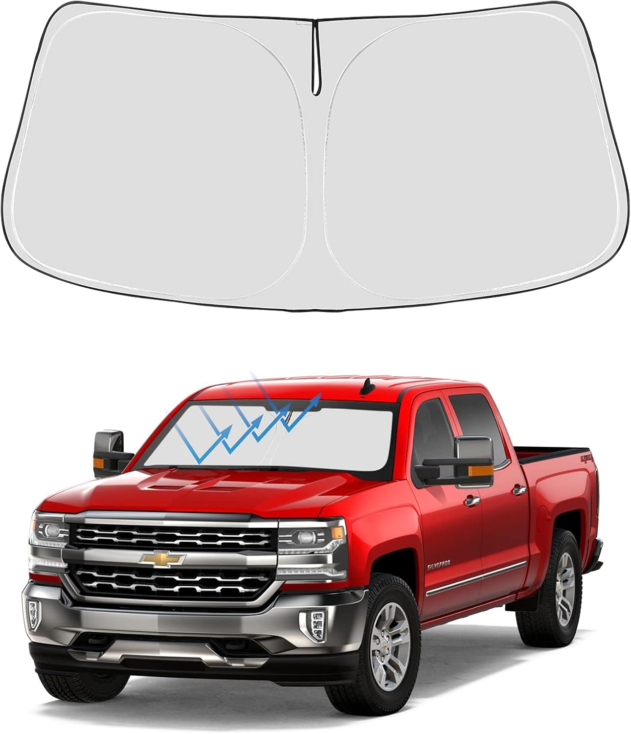 Proadsy Front Windshield and Side Windows Custom Fit 2018-2025 Freightliner Cascadia, Semi-Truck Semi, Commercial & Big Rig Truck Sun Shade Foldable Sun Protector Privacy Cover 2025 Upgrade