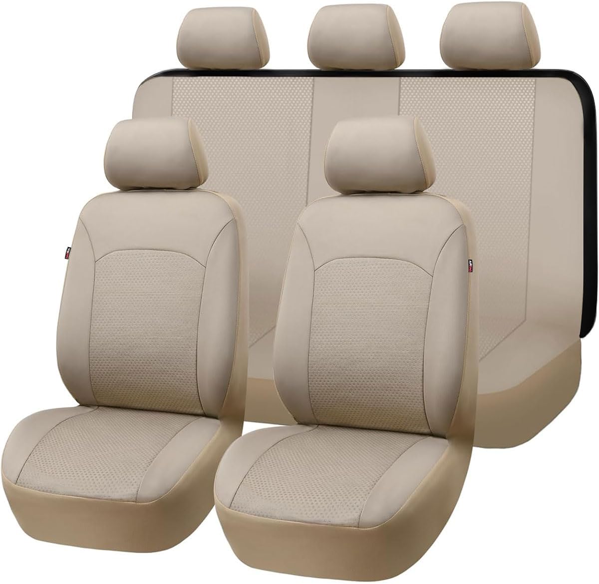 Flying Banner Car Seat Covers Front Seats Rear Bench Polyester Car Seat Protectors Easy Installation Split Rear Bench Classic Man Lady Truck (Comp Set, Pink Black and Light Pink.