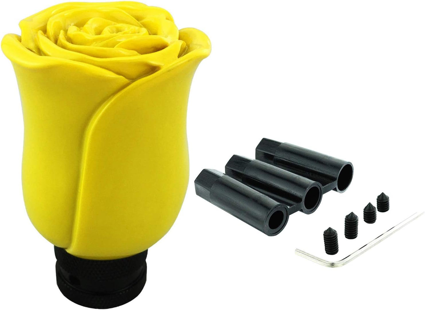 Abfer Gear Stick Knob Shift Rose Flower Shape Car Shifter Handle Replacement Fit Most Manual Auto Transmission Vehicles (Yellow)