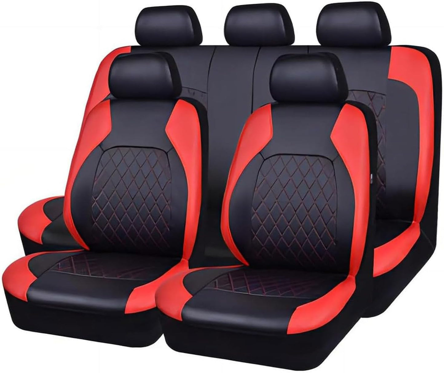 9 Pcs Car Seat Covers Full Set for Toyota RAV4 2018 2019 2020 2021 2022 2023 2024 2025, Leather Nonslip Waterproof Breathable Seat Cushion Protector Accessories,Grey