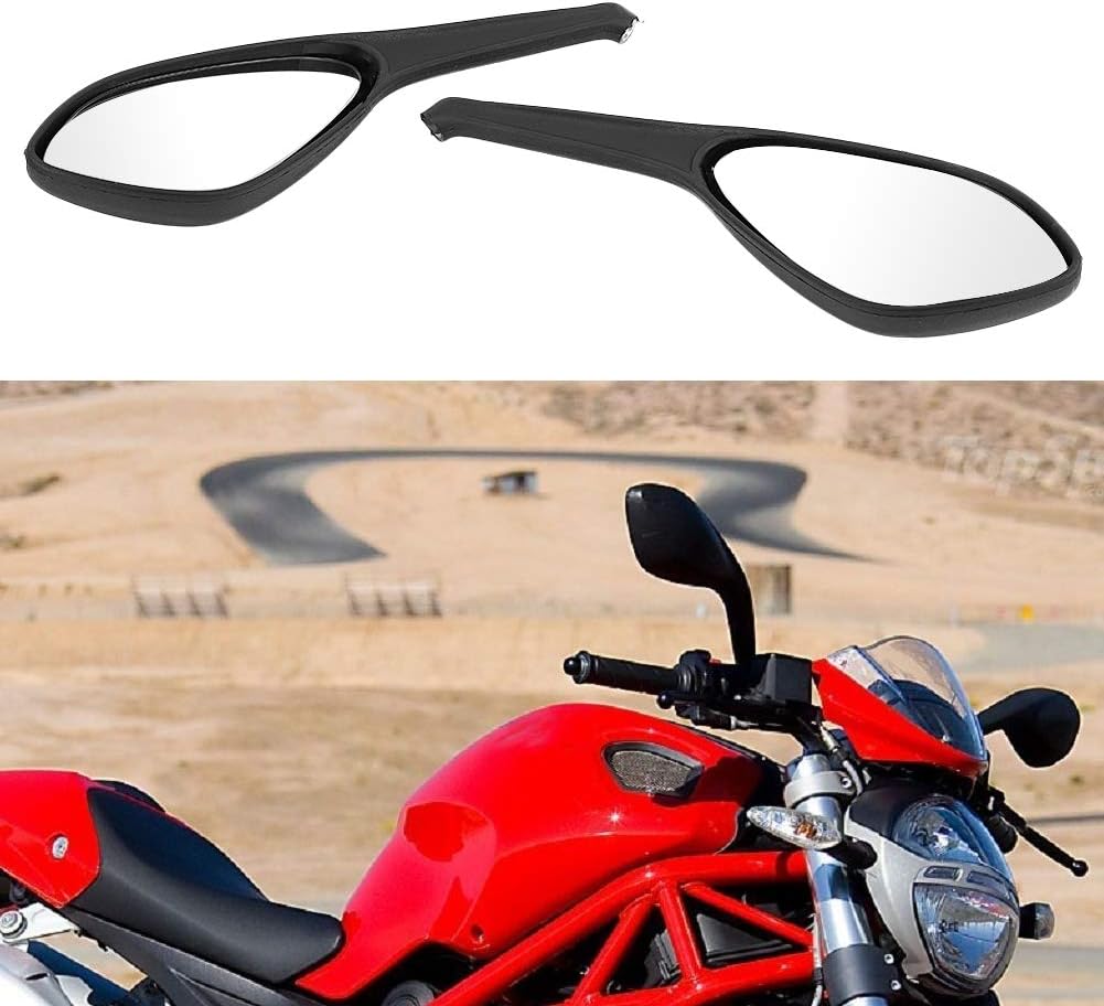 Aramox Motorcycle Mirror 1 Pair Motorcycle Original Rear View Rearview Mirror Fit for Monster 696 795 796 1100