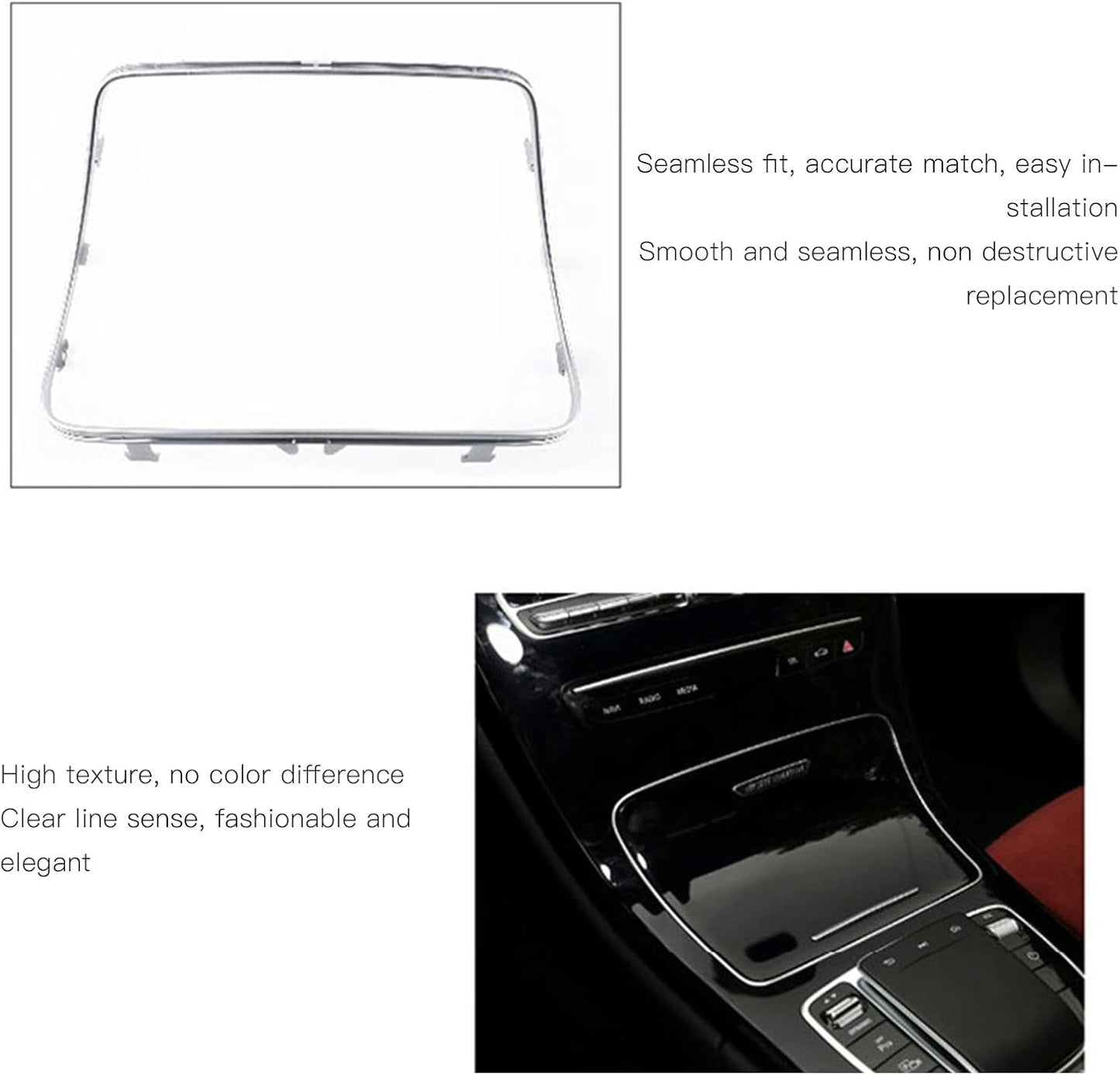 Car Cup Holder Trim Cover 2056830900 Center Console Car Water Cup Holder Cover Frame Trim for C Class W205 C200 C250 C300 C400