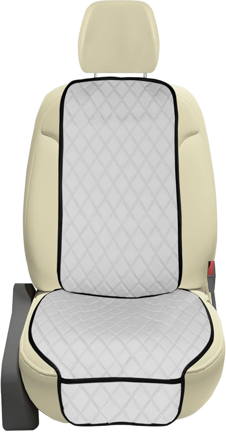 FH Group Car Seat Cushion Neosupreme Automotive Seat Cushions - Universal Fit, Rear Car Seat Cushion, Car Seat Cushions with Non-Slip Silicone Backing for SUV, Sedan, Van Rear Set White