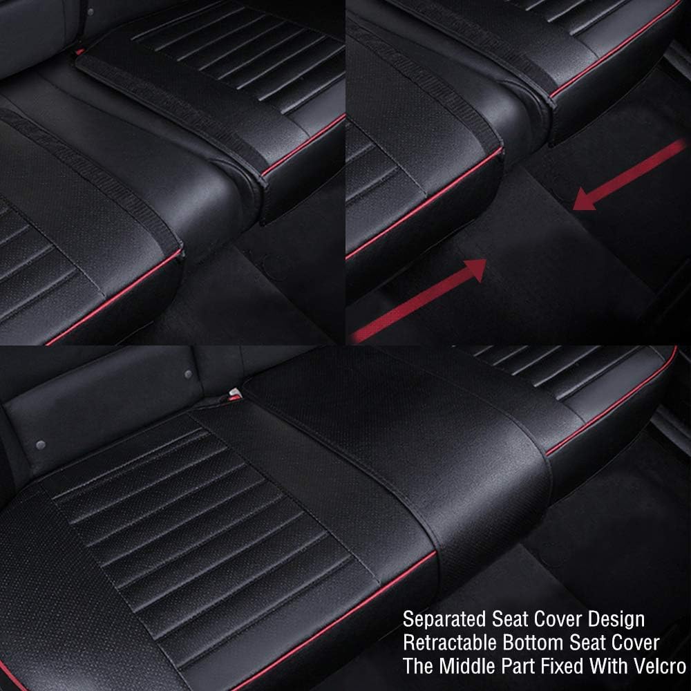 HONCENMAX Car Seat Cover, Cushion Pad Mat Protector for Auto, Universal for Sedan Hatchback SUV, Car Interior Accessories - 2 Front & 1 Rear Seat Cover