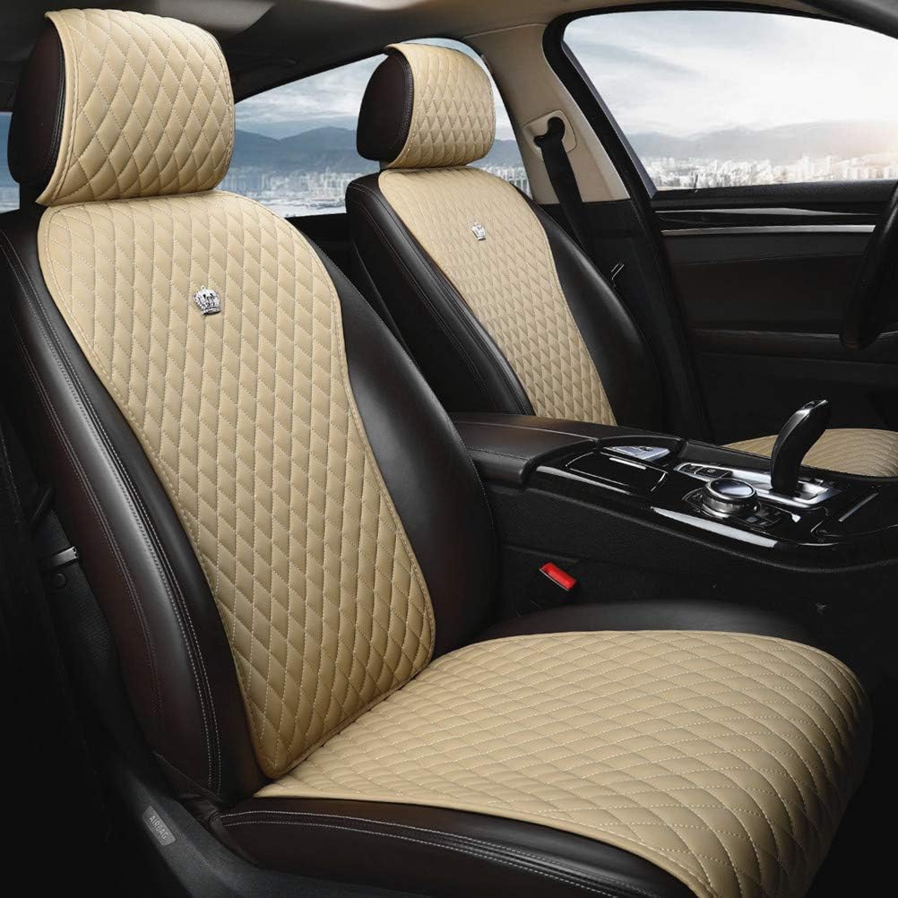 Red Rain Universal Seat Covers for Cars Leather Seat Cover with Crown Army Green Seat Covers 2/3 Covered 11PCS Fit Car/Auto/SUV (A-Army Green)