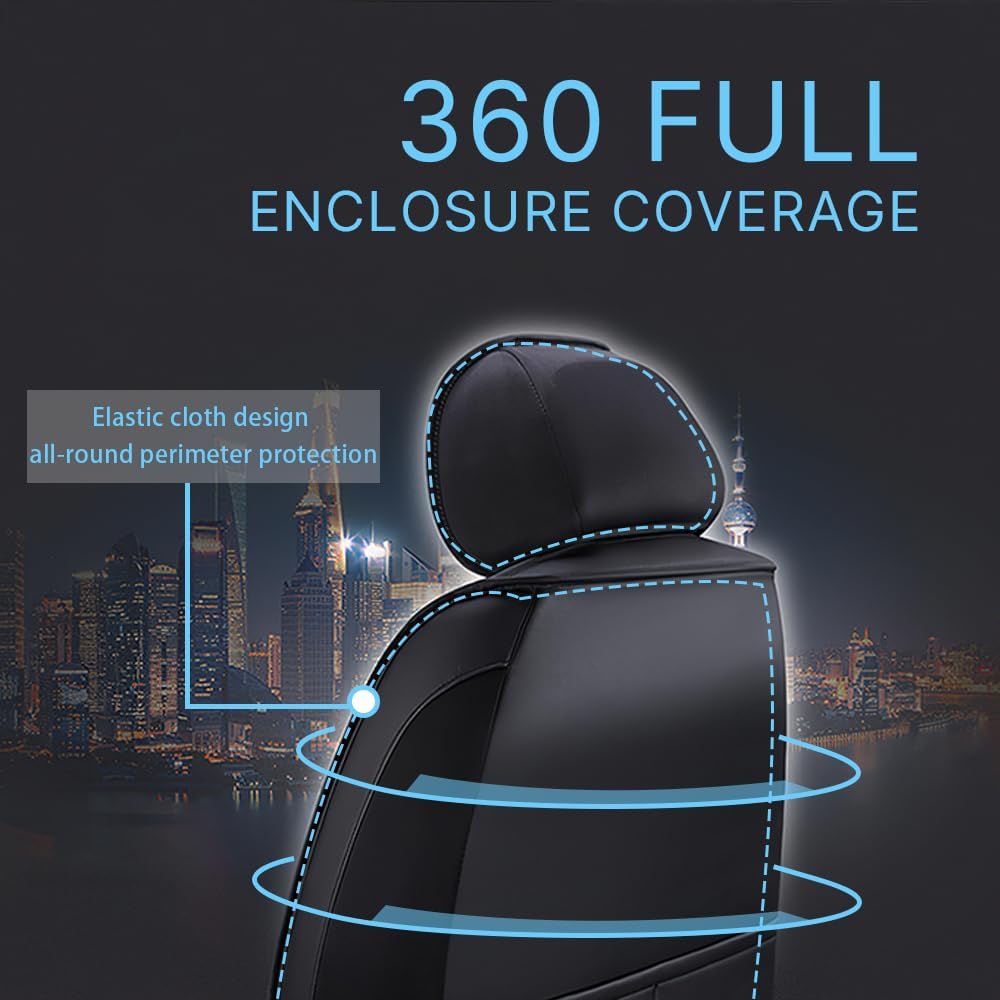 Car Seat Cover for RAM 3500 2012-2024, Waterproof and Wear Resistant Sports Seat Cover, Premium Nappa Leather Seat Protector. (2 Seats Standard/Black Blue)