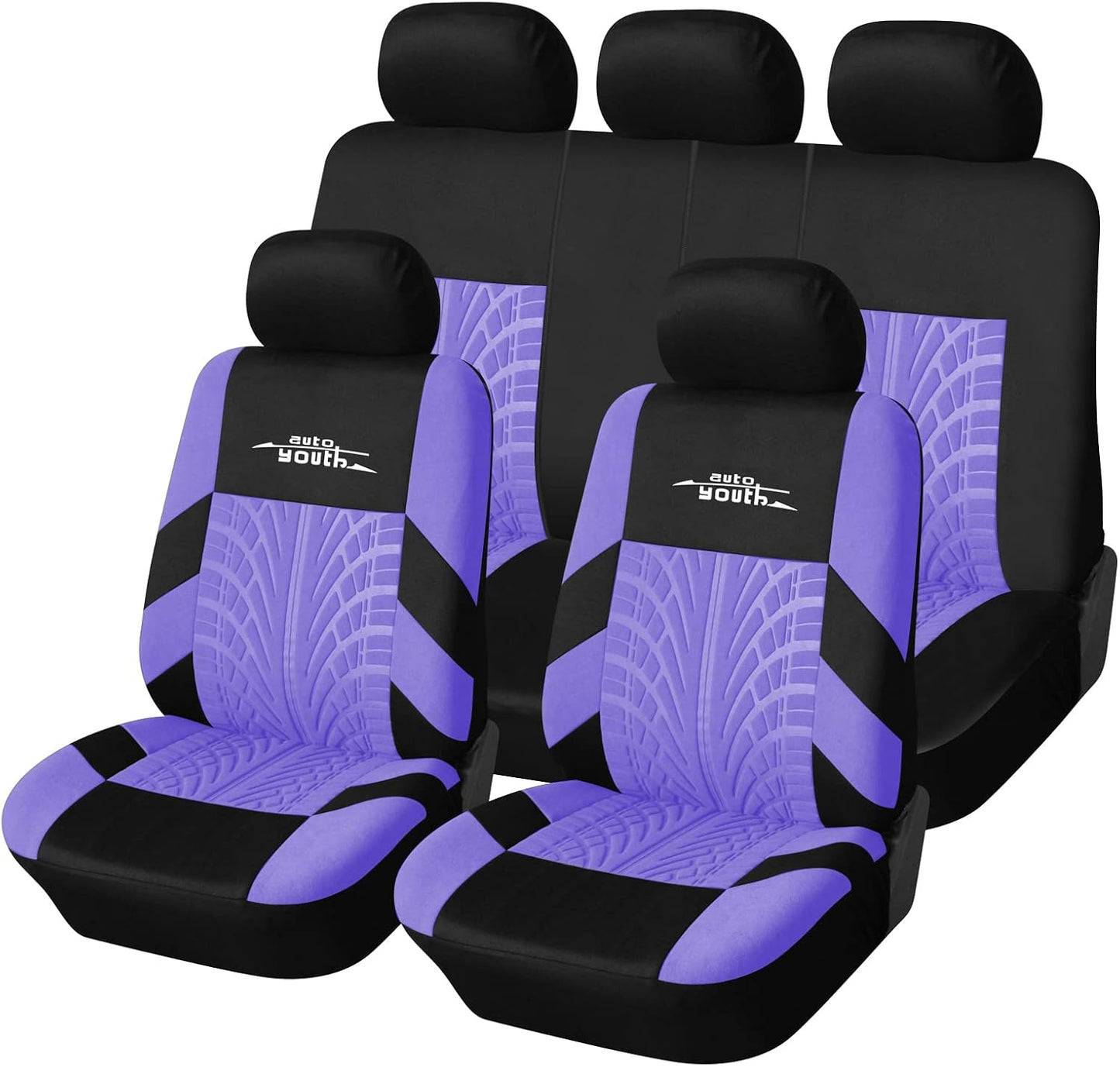 AUTOYOUTH Car Seat Covers for Front Seats, Breathable and Washable Bucket Seat Covers for Cars, Truck, SUV, Vans Airbag Compatible Automotive Interior Covers, Orange