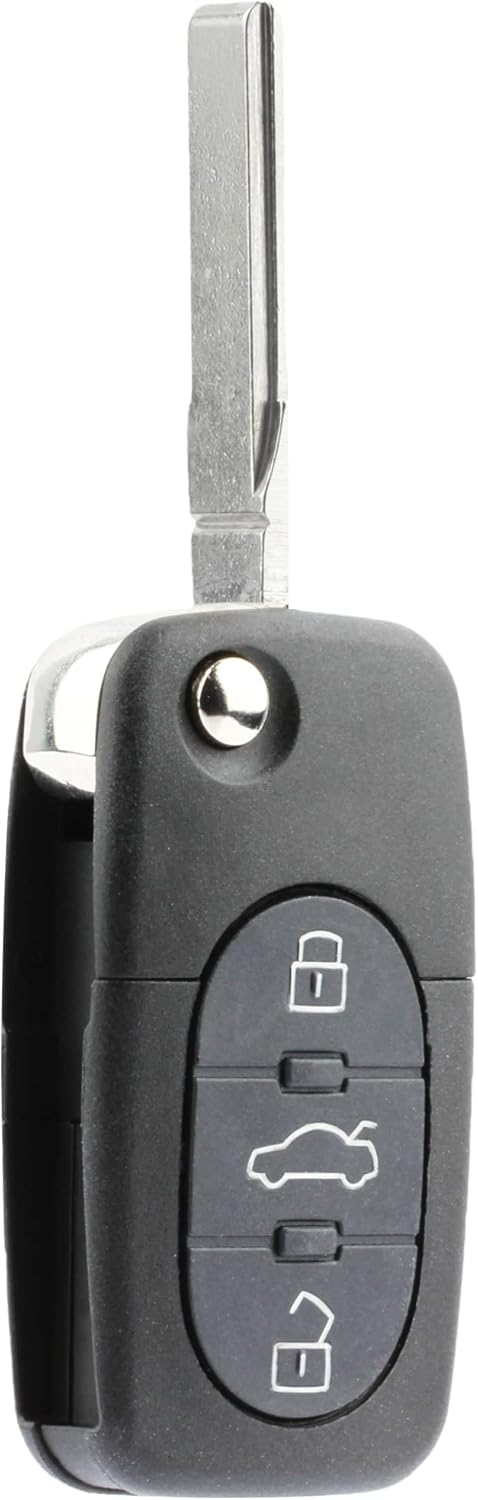 Replacement Keyless Entry Remote Flip Key Fob fits 1998 1999 2000 2001 VW Beetle, Golf, Jetta, Passat (HLO1J0959753F, Set of 2)
