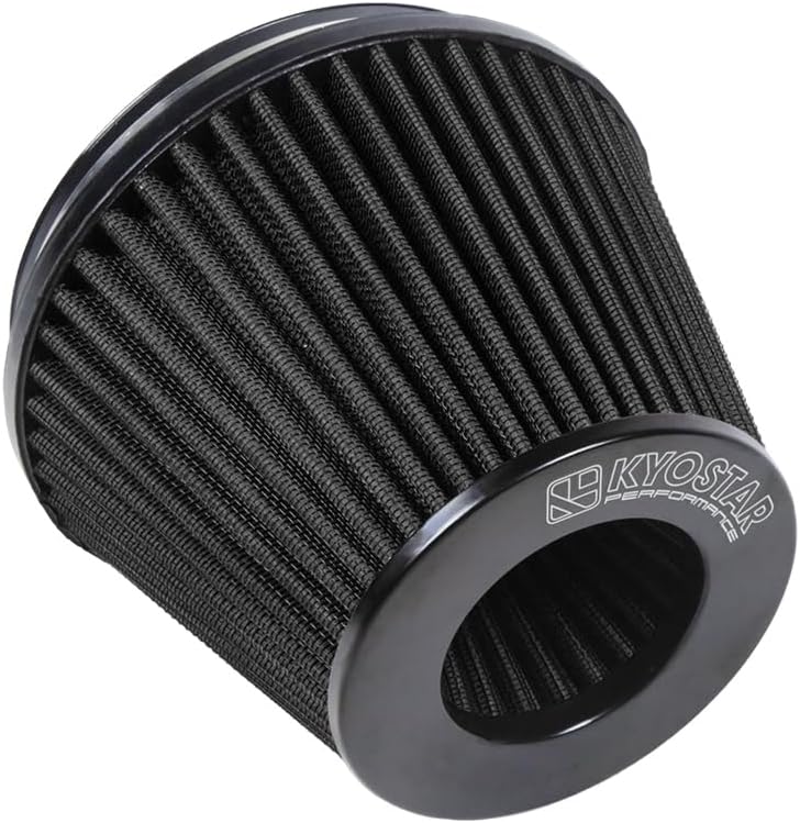 Kyostar 6 Inch (152mm) Neck High Flow Inlet Cold Air Intake Cone Replacement Dry Air Filter Black