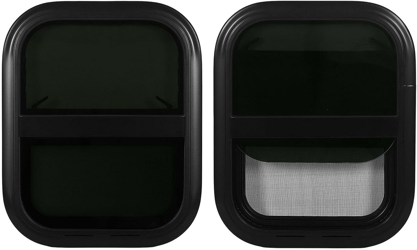 RV Sliding with Screen 440mm H 390mm W Tinted Tempering Glass Waterproof for Motorhome Trailer