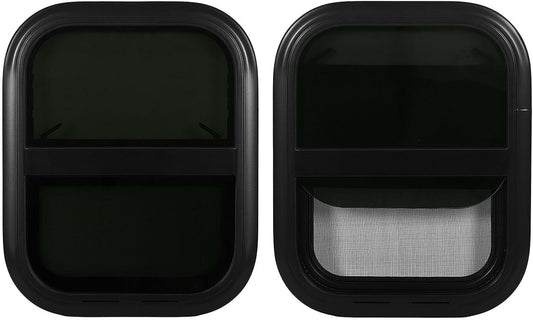 RV Sliding with Screen 440mm H 390mm W Tinted Tempering Glass Waterproof for Motorhome Trailer