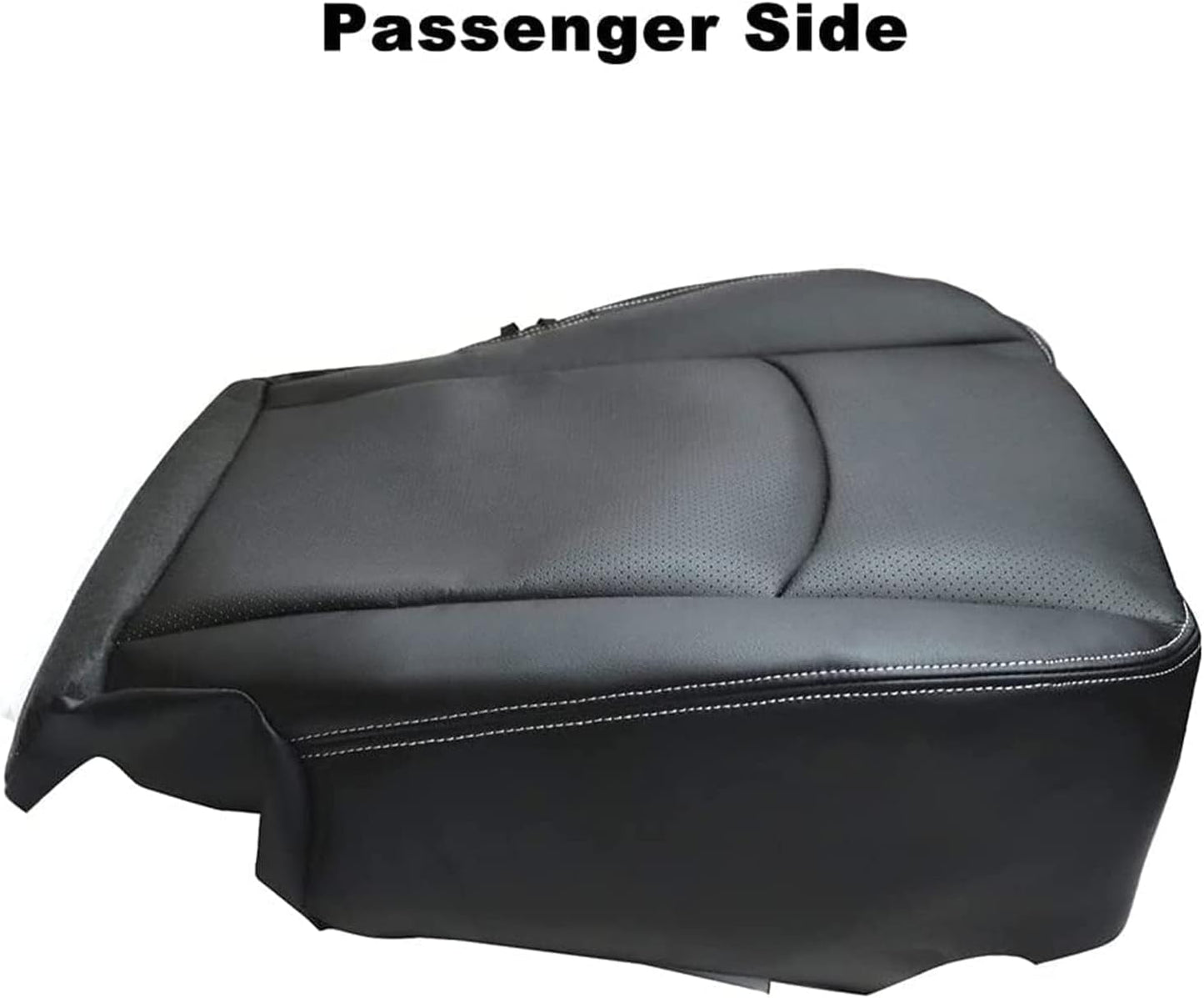 SecosAutoparts Passenger Bottom Replacement Perforated Leather Seat Cover Black Compatible with Dodge Ram 2500 3500 4500 5500 Laramie Sport SLT 2009 2010 2011 2012