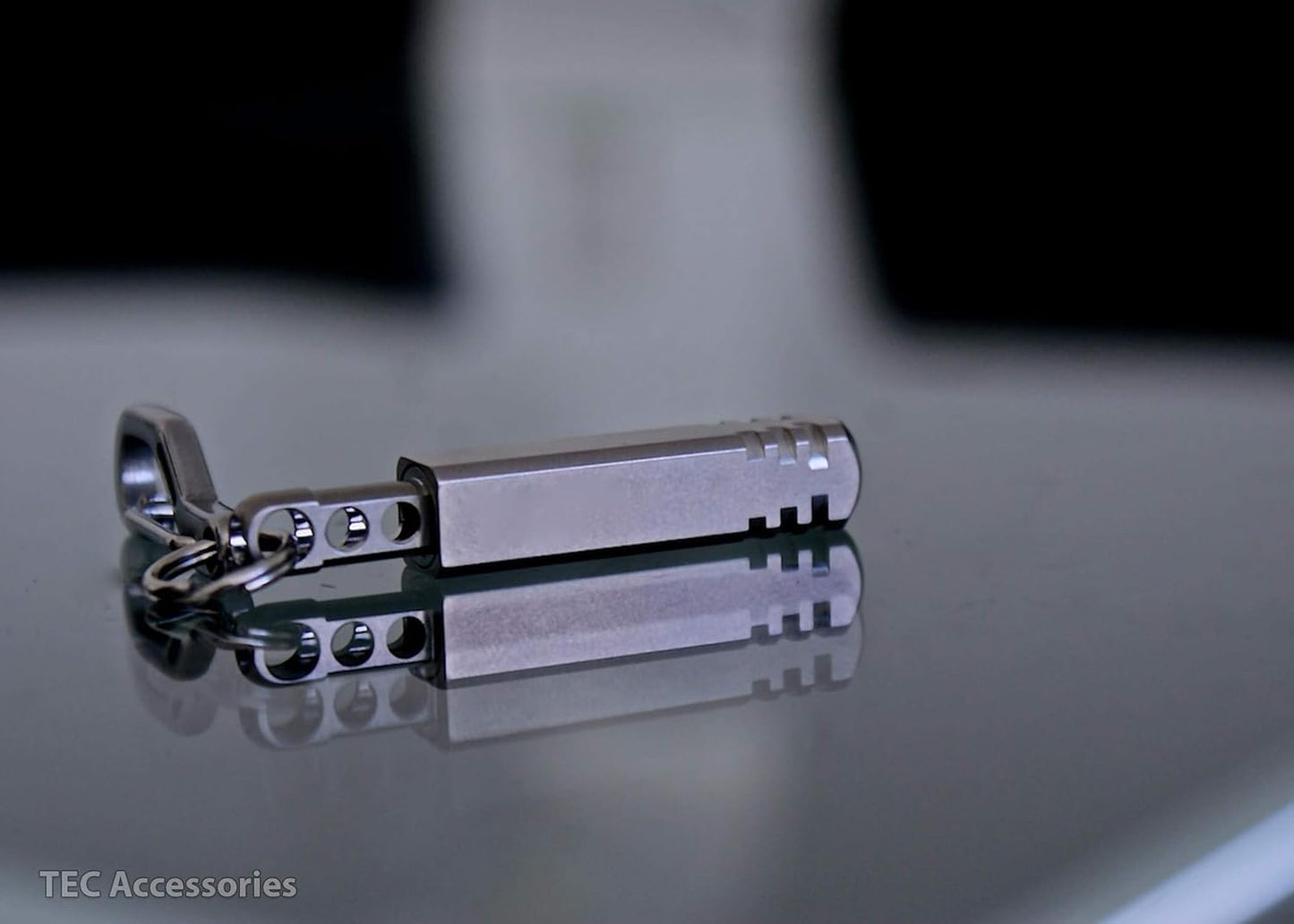 Pixel Ti Microlight - Precision Machined Titanium Keychain LED Flashlight (Cool White LED) - Ultra Light Keychain Flashlight with Replaceable Batteries for EDC
