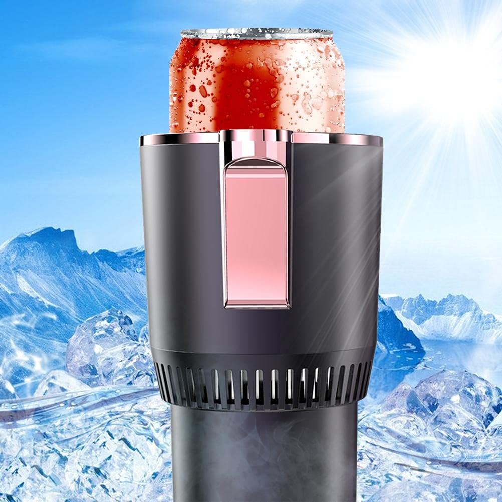 Car Cup Warmer Cooler 2 in 1 Auto Car Cup Holder Smart Cooler Warmer Heater Car Cooling and Heating Cup Holder for Coffee Beverage Milk (Purple gold)