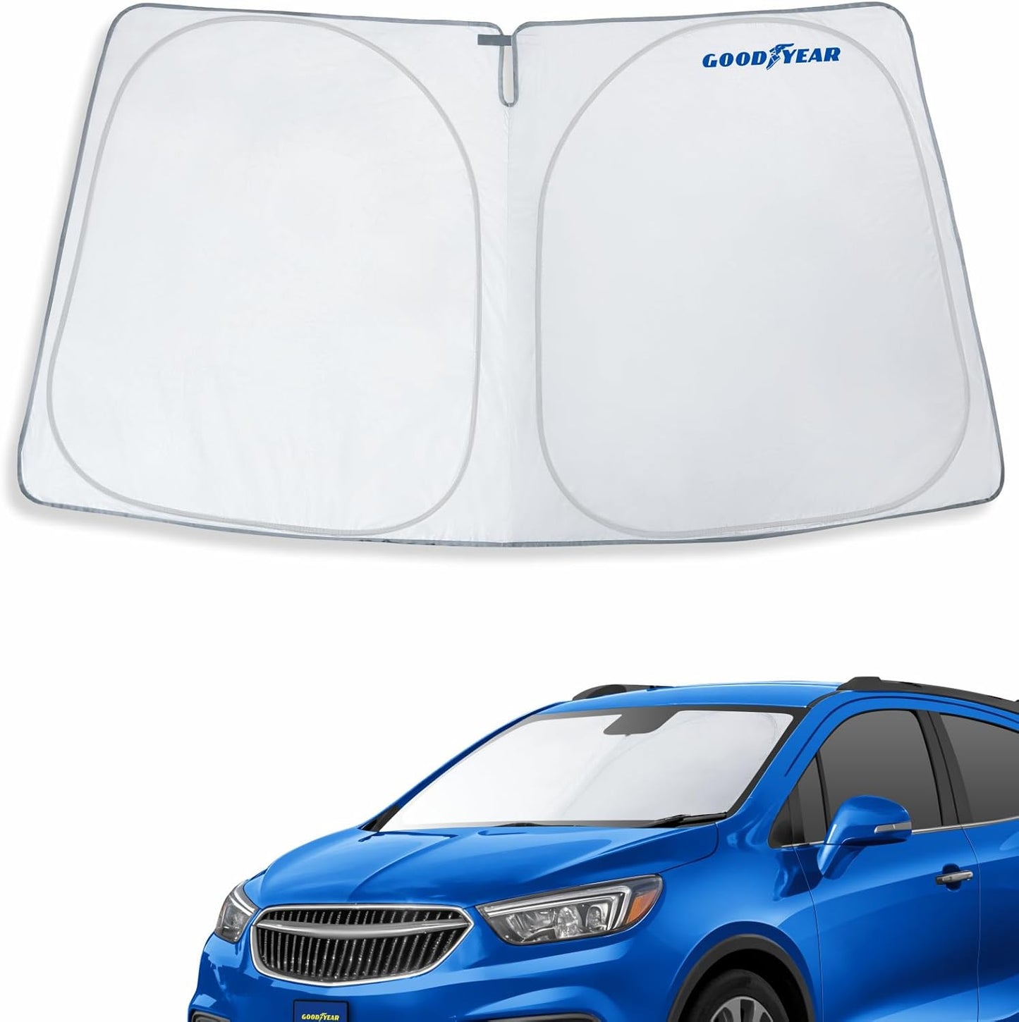 Goodyear Foldable Windshield Sunshade for Chevrolet (Chevy) Tahoe 2021-2025, SUV car Accessories, Sunshade Cover, Sun Shade Car Windshield, Window Sun Blocker - GY008221