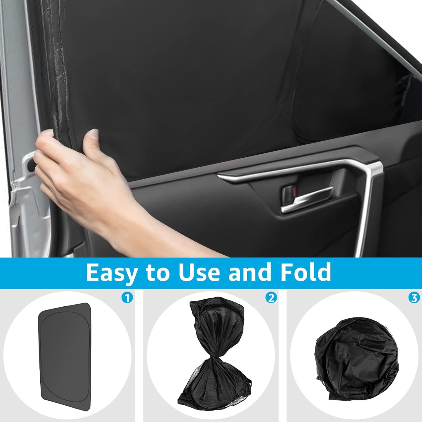 Proadsy Window Shades for Rav4 2018-2022 Side Windows Rear Windshield Triangular Window Sunshade for Baby/Camping Sun UV Rays and Privacy Protection Set of 7