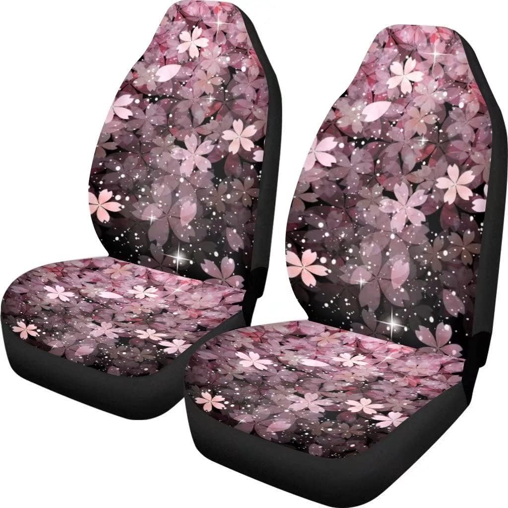 KEIAHUAN Galaxy Owl Car Seat Cover for Women Men, 2 Packs High Back Bucket Universal Fit Auto Seat Covers for Cars, Trucks, SUV, or Van