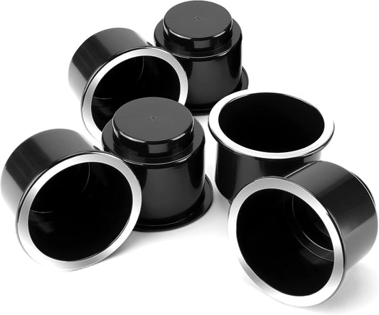 JOYTUTUS Cup Holder Insert 6pcs for RV Boat Car Couch Golf Cart - Elegant Chrome, Large Plastic Universal Drop in Cup Holder for Pontoon Table Sofa