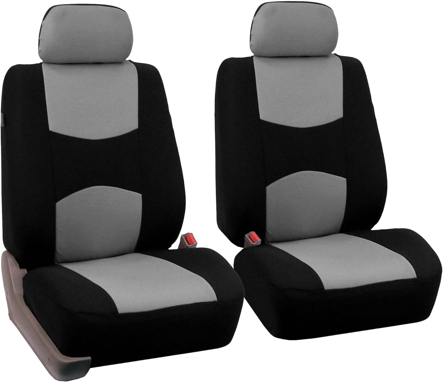 FH Group Car Seat Covers Front Set Cloth -Seat Covers for Low Back Seats with Removable Headrest,Universal Fit,Automotive Seat Cover,Airbag Compatible Car Seat Cover for SUV,Sedan,Van Burgundy