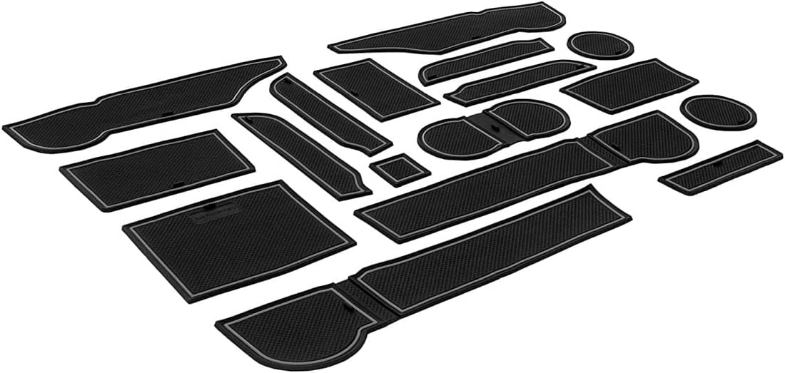 CupHolderHero Fits Toyota 4Runner 2019-2024 Accessories - Custom Non-Slip Anti-Dust Cup Holder Inserts, Center Console Liners, Door Pocket Mats, Interior Protection, 27pc Set, 2 Rows, Blue Trim