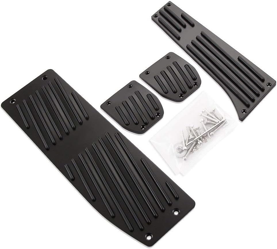 Aluminum Foot Rest Pedals Set Fit for BMW E30 E36 E46 E87 E90 E91 E92 E93 M3 M Tech at MT Silver Black Color (Color Name : Black 4PCS MT)