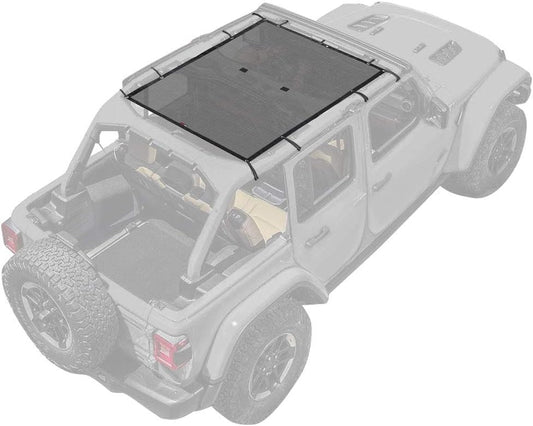Motor Trend WC101 Mesh Sunshade Bikini Top Cover for Jeep Wrangler 1987-2019 (JK, JL, CJ, YJ & TJ), Full Size 69” x 42.5”