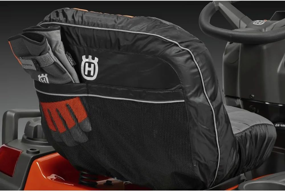 Husqvarna Tractor Seat Cover Riding Mower Accessories, Orange/Gray