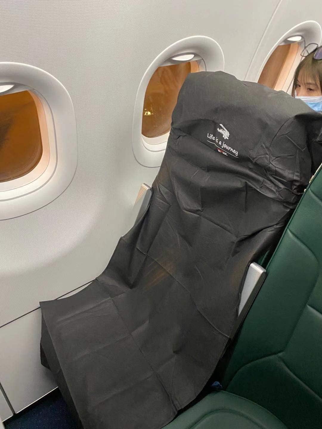 Protective Airplane Seat Covers Protectors Universal Seat Cover for Airplane Cars Vehicles Disposable/Reusable Traveling Accessories Durable Design, Grey, 4-Pack,