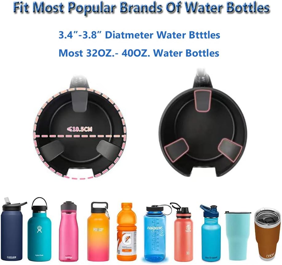 Coricha Cup Holder Expander for Car 2 in 1 Cup Phone Holder Large Automotive Cup Holder Adapter Fits Hydro Flask, Yeti, Nalgene, Large 32/40 oz. Bottles & Big Drinks (Black)