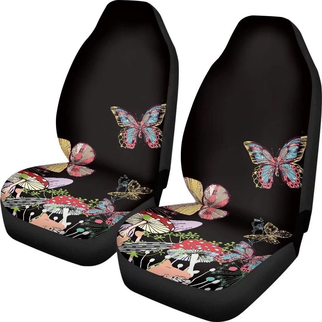 KEIAHUAN Galaxy Owl Car Seat Cover for Women Men, 2 Packs High Back Bucket Universal Fit Auto Seat Covers for Cars, Trucks, SUV, or Van