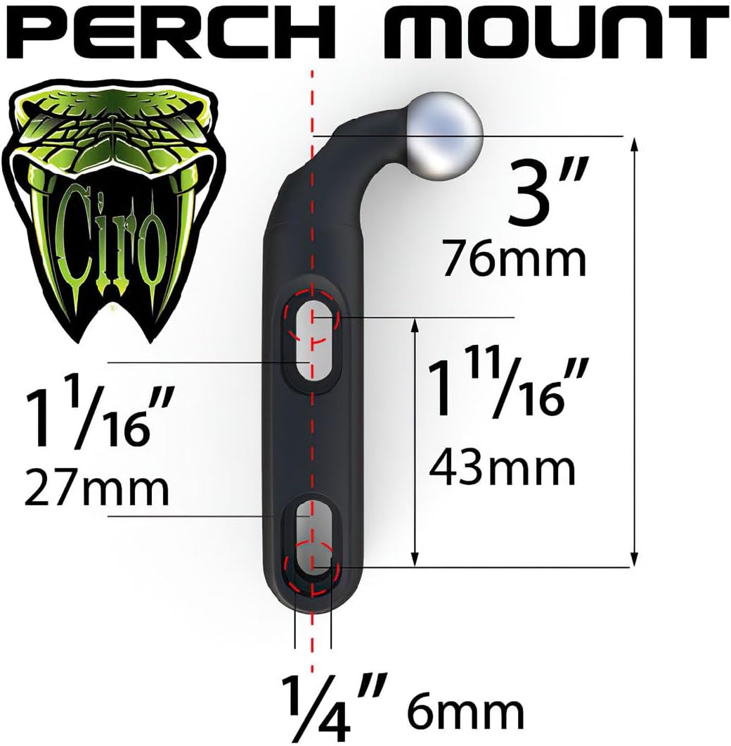 Ciro Drink Holder Perch Mount Chrome Plated & Rubber, Black Finish 50411, 8" x 6" x 5"