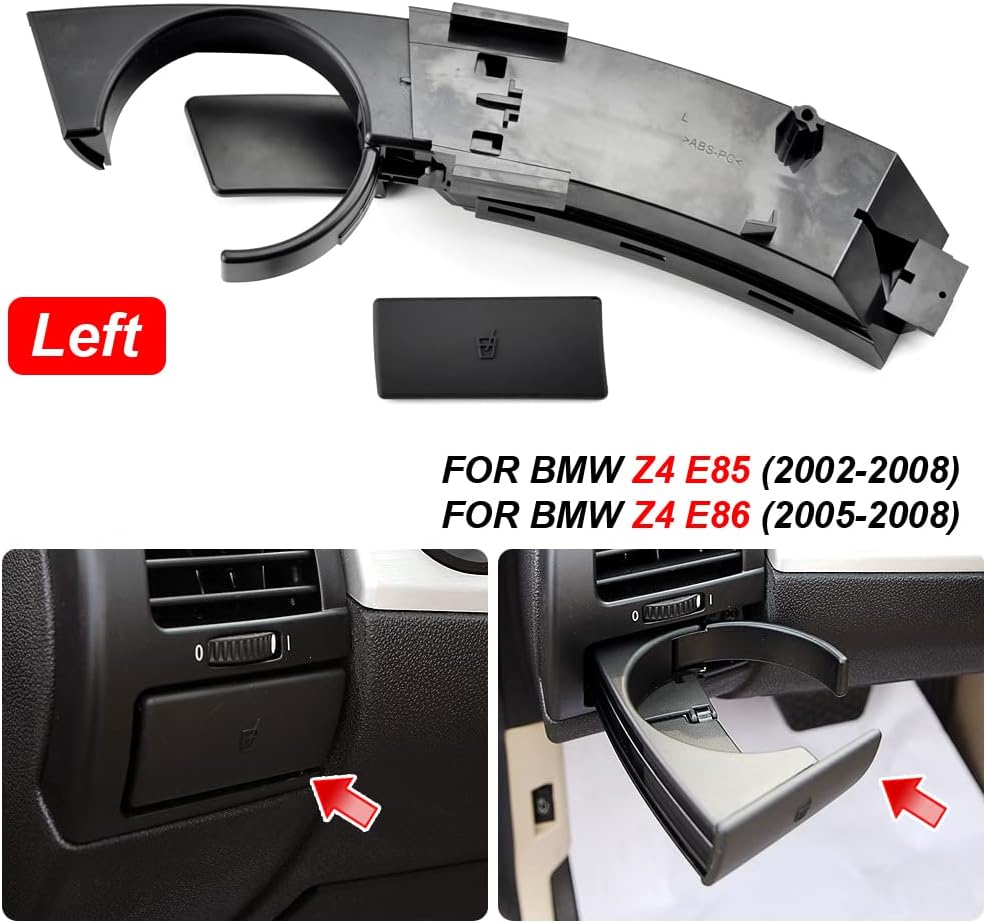 DIBON AUTO Left Right Side Dashboard Cup Holder Compatible for BMW Z4 E85 E86 2003 2004 2005 2006 2007 2008