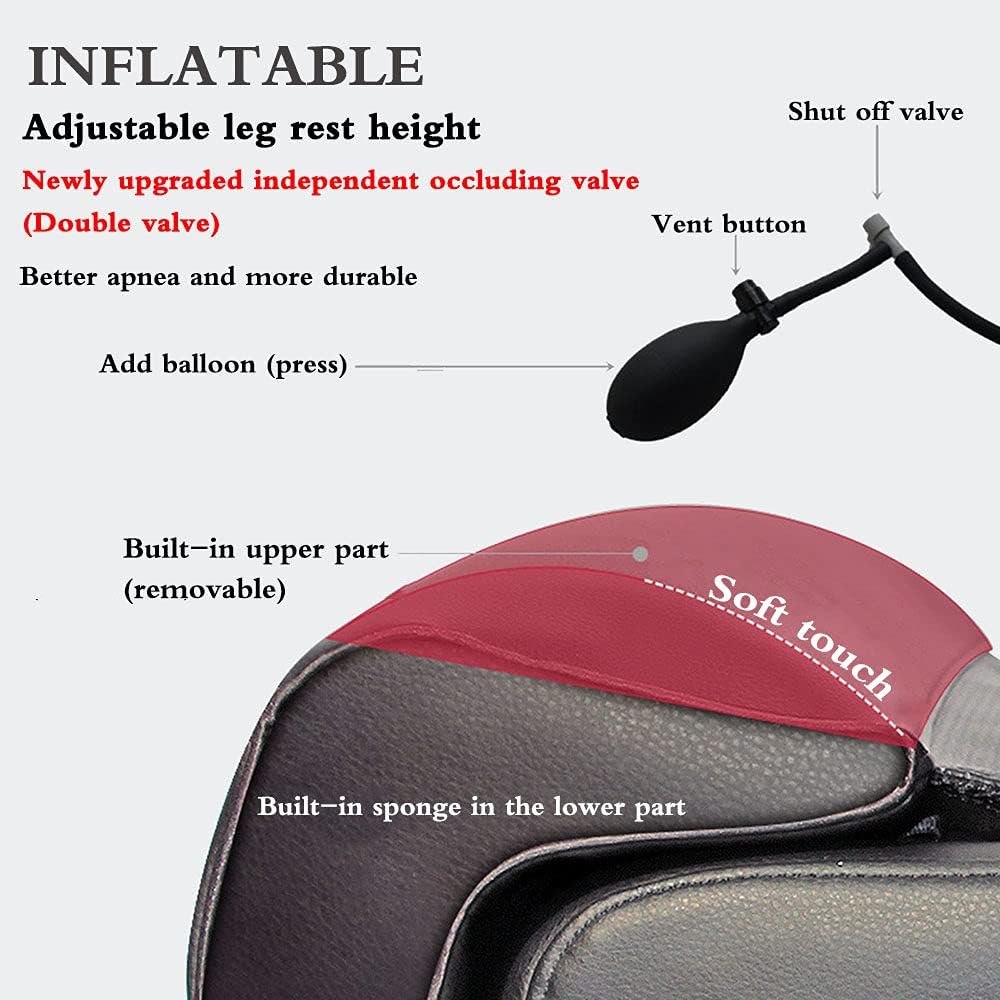Extended Seat Cushion Comfortable Leg Support Leather Knee Pads Long-Distance Driving Car Bus Train Office Home Leg Cushion Automatic Seat Extension,Beige