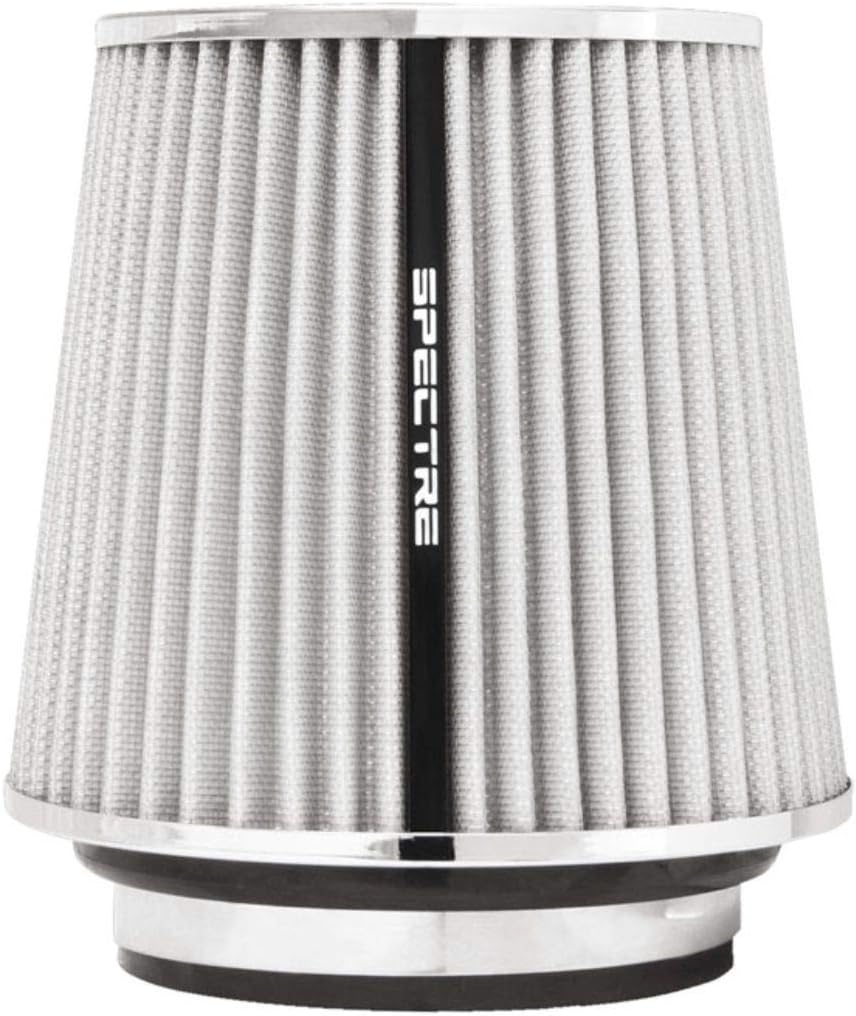 Spectre Performance Universal Clamp-On Air Filter: Washable Filter: Round Tapered; 3 in/3.5 in/4 in Flange ID; 6.719 in (171 mm) Height; 6 in (152 mm) Base; 4.75 in (121 mm) Top, SPE-8132