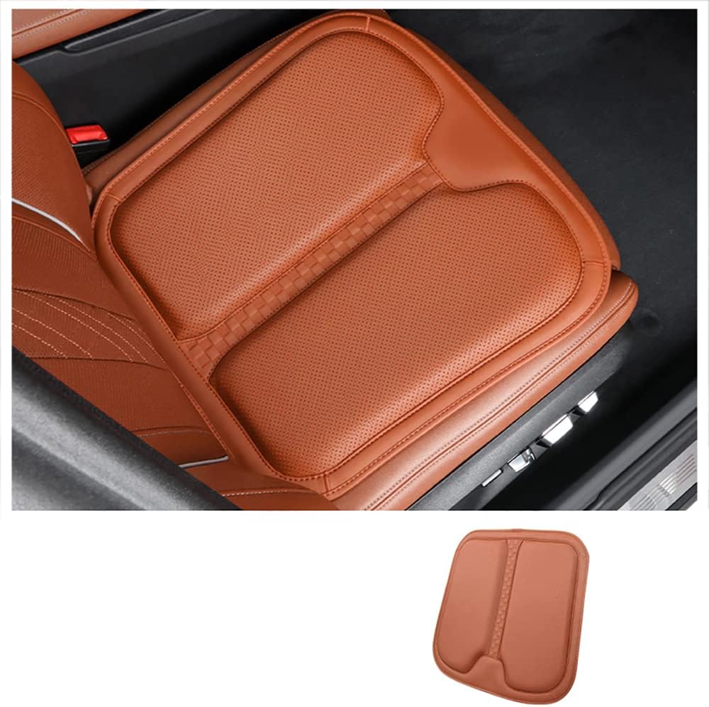 KUNIO Nappa Leather Car Seat Cushion Fit for Honda Car Seat Cushion Pad Comfort Memory Foam & Non-Slip Rubber Bottom Orange