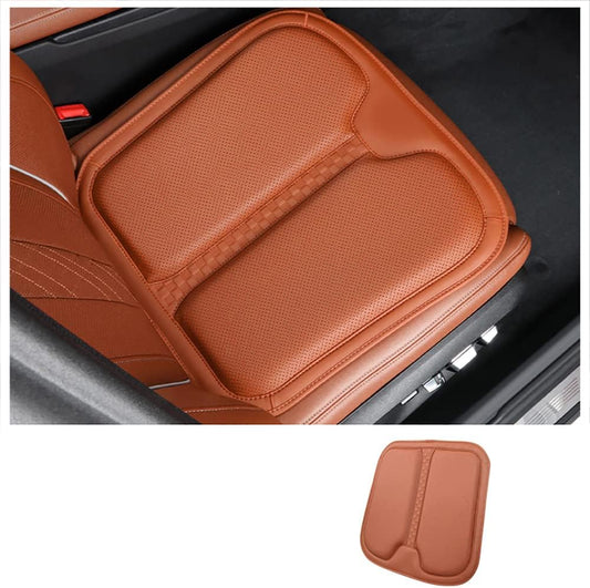 KUNIO Nappa Leather Car Seat Cushion Fit for Honda Car Seat Cushion Pad Comfort Memory Foam & Non-Slip Rubber Bottom Orange