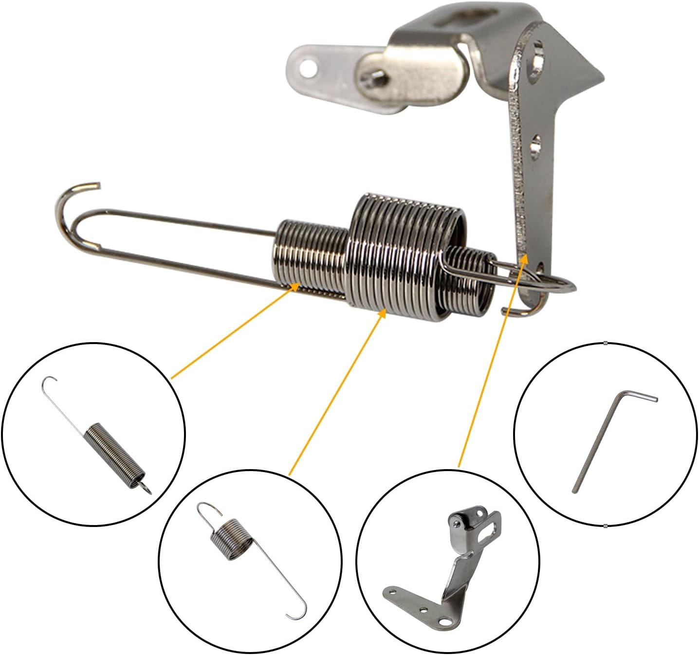 PKSABB Universal Aluminum Gas Pedal and 36" Stainless Steel Throttle Cable Bracket Spring Kit Hot Rod for Chevy Ford Silver