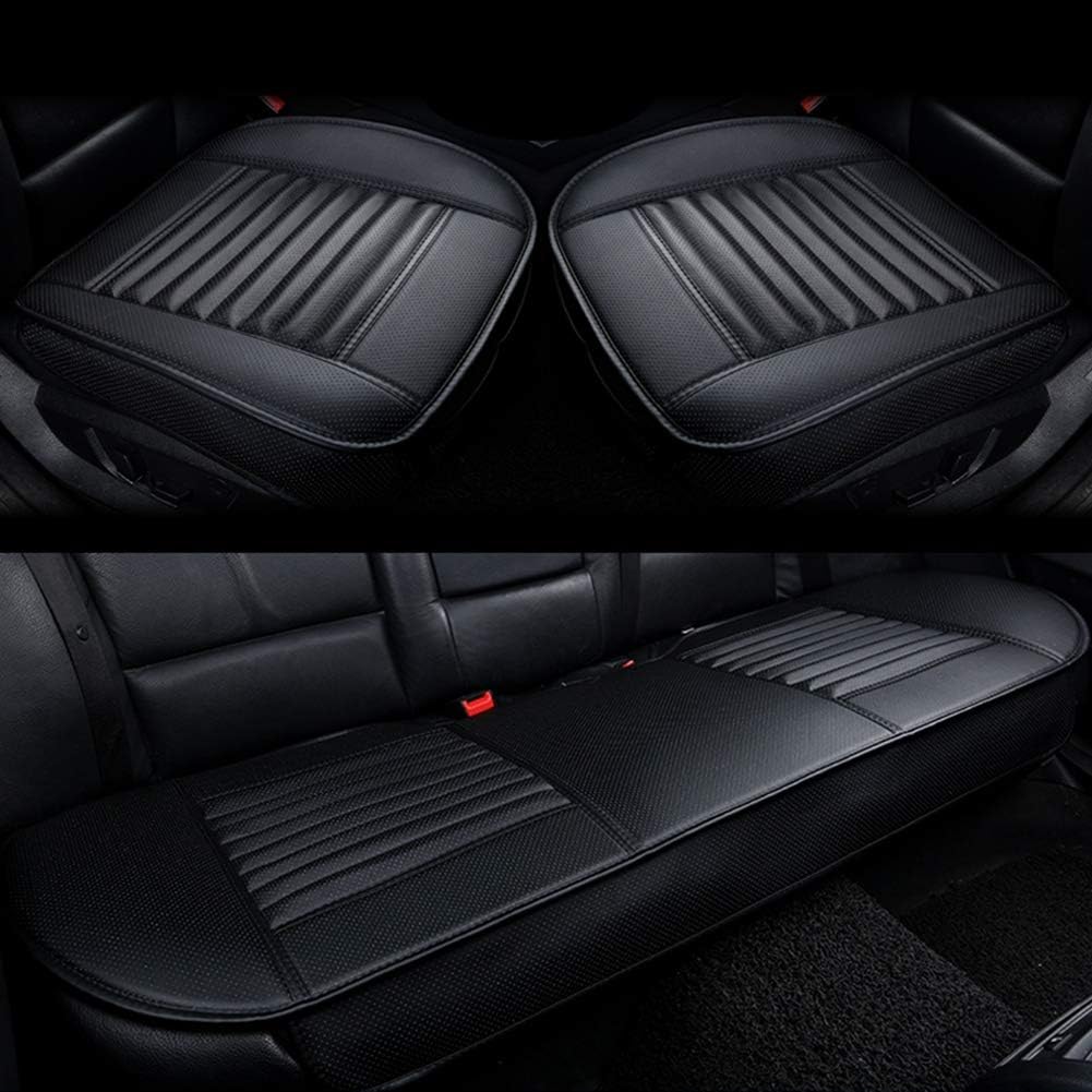 HCMAX Car Interior Seat Cushion Cover Edge Wrapping Pad Mat for Auto Car Supplies PU Leather [Without Backrest] Brown 3 Pack