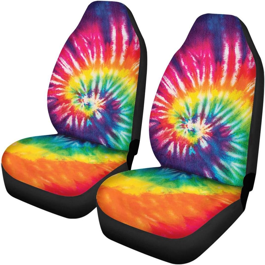 TOADDMOS Bohemian Colorful Mandala Patchwork Car Seat Covers Bucket Front Seats Protector,Universal Fit Cars,Sedan,SUV