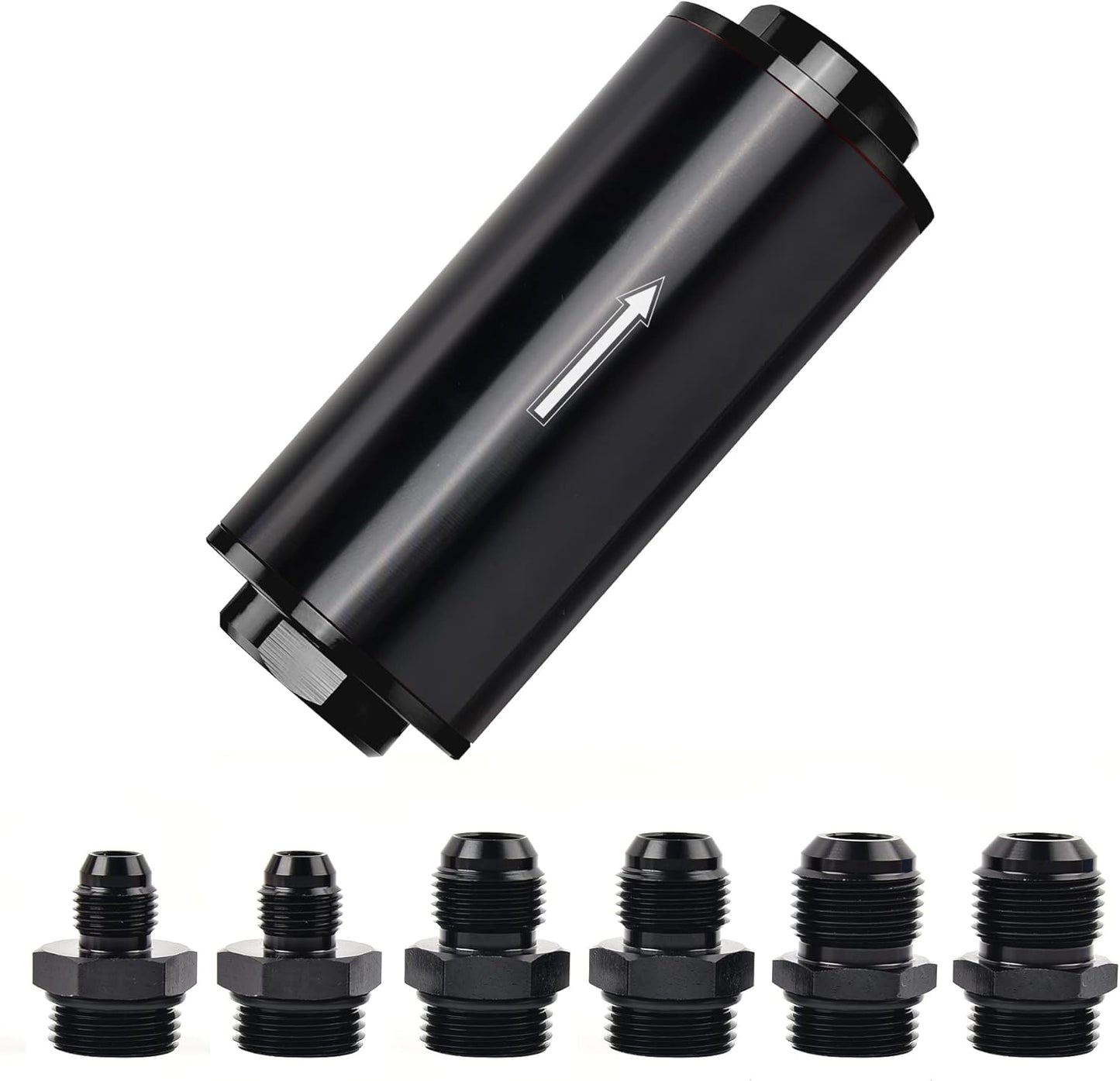 EVIL ENERGY 30 Micron Inline Fuel Filter with 6AN 8AN 10AN Adapter Universal 58MM