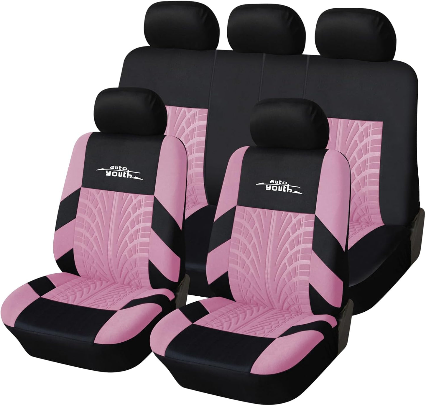 AUTOYOUTH Car Seat Covers for Front Seats, Breathable and Washable Bucket Seat Covers for Cars, Truck, SUV, Vans Airbag Compatible Automotive Interior Covers, Orange